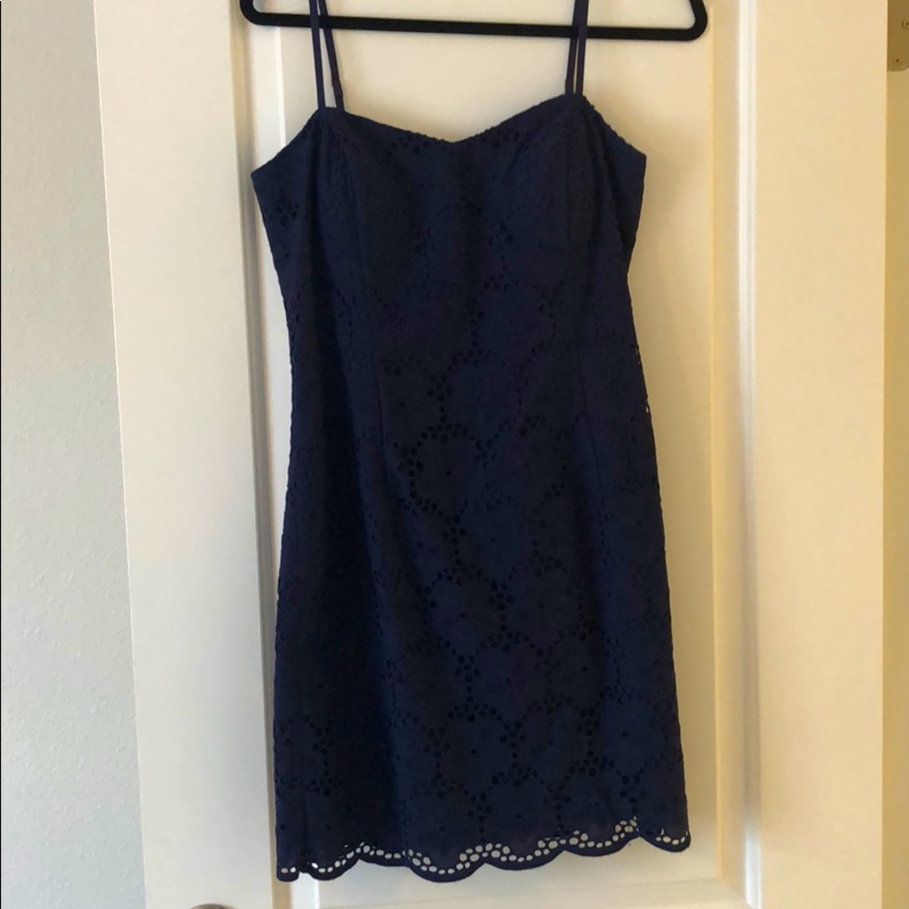 Navy scalloped Lilly Pulitzer dress